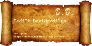 Deák Dezideráta névjegykártya