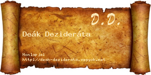 Deák Dezideráta névjegykártya