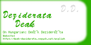 deziderata deak business card